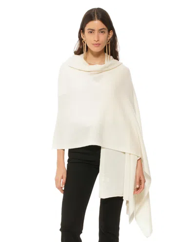 Monticelli Cashmere Pure Cashmere Feather-light Maxi Wrap Stole In White