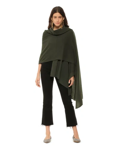 Monticelli Cashmere Pure Cashmere Feather-light Maxi Wrap Stole In Green
