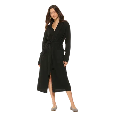 Monticelli Cashmere Pure Cashmere Knit Robe In Black