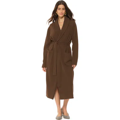 Monticelli Cashmere Pure Cashmere Knit Robe In Brown
