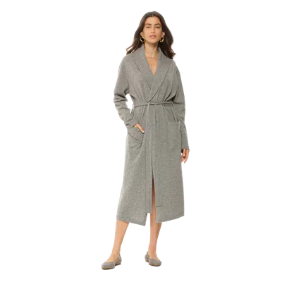 Monticelli Cashmere Pure Cashmere Knit Robe In Gray