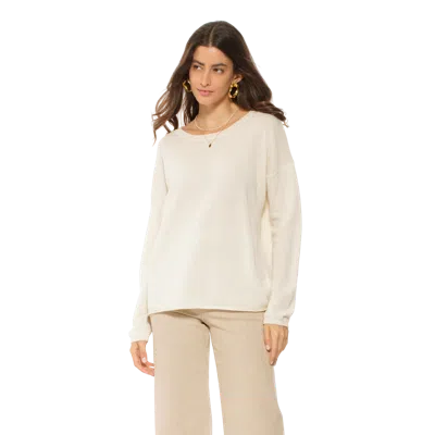 Monticelli Cashmere Pure Cashmere Lightweight Relaxed Crewneck Sweater In Neutral