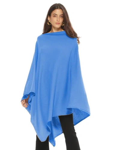 Monticelli Cashmere Pure Cashmere Long Poncho In Blue