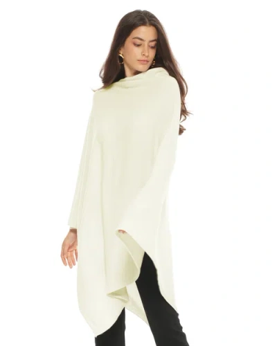 Monticelli Cashmere Pure Cashmere Long Poncho In White