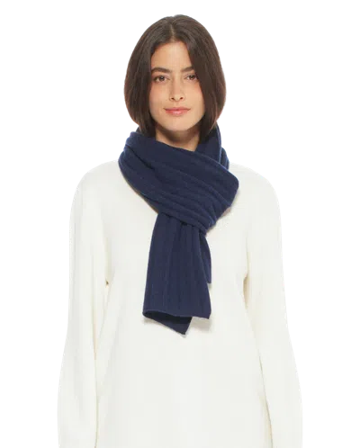 Monticelli Cashmere Pure Cashmere Plush-ribbed Scarf In Blue