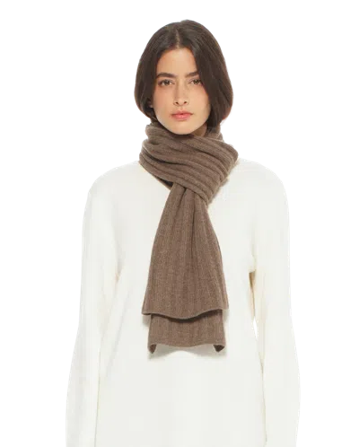 Monticelli Cashmere Pure Cashmere Plush-ribbed Scarf In Brown
