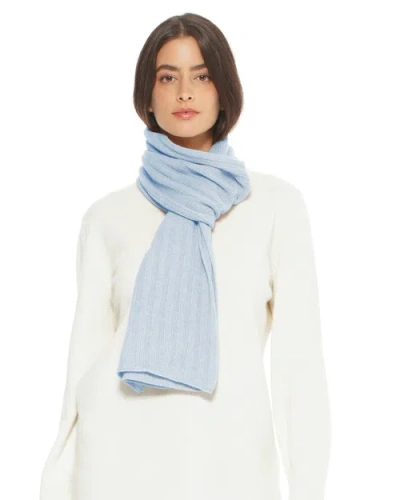 Monticelli Cashmere Pure Cashmere Plush-ribbed Scarf In Blue