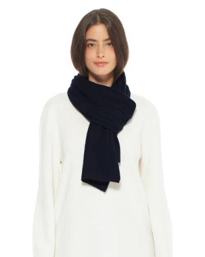 Monticelli Cashmere Pure Cashmere Plush-ribbed Scarf In Blue