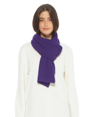 Monticelli Cashmere Pure Cashmere Plush-ribbed Scarf In Blue