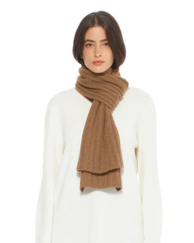 Monticelli Cashmere Pure Cashmere Plush-ribbed Scarf In Brown
