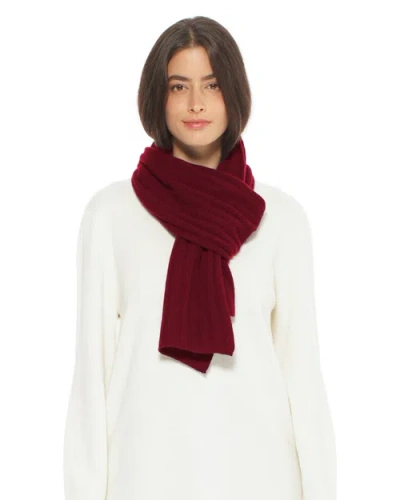 Monticelli Cashmere Pure Cashmere Plush-ribbed Scarf In Burgundy