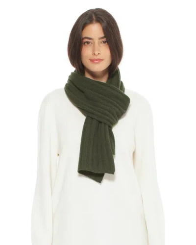 Monticelli Cashmere Pure Cashmere Plush-ribbed Scarf In Green