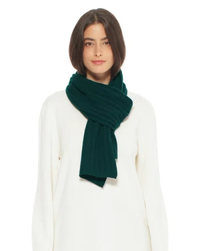 Monticelli Cashmere Pure Cashmere Plush-ribbed Scarf In Green