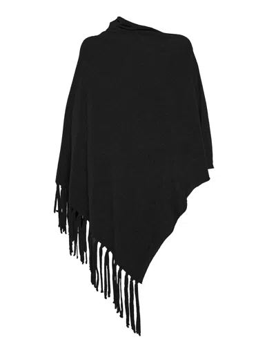 Monticelli Cashmere Pure Cashmere Poncho With Fringes In Brown