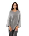 Monticelli Cashmere Pure Cashmere Ribbed Knit Poncho In Brown