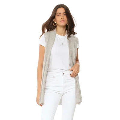 Monticelli Cashmere Pure Cashmere Sleeveless Long Open Front Cardigan In Multi