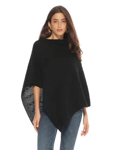 Monticelli Cashmere Pure Cashmere Textured Knit Poncho In Black