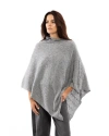 Monticelli Cashmere Pure Cashmere Textured Knit Poncho In Gray