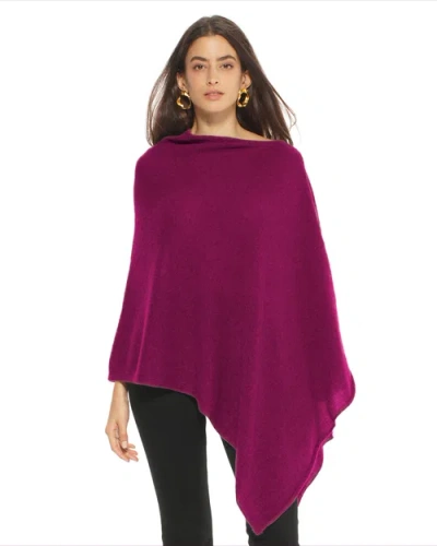 Monticelli Cashmere Pure Cashmere Textured Knit Poncho In Purple