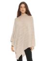 Monticelli Cashmere Pure Cashmere Textured Knit Poncho In Sand