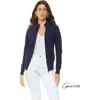 Monticelli Cashmere Pure Cashmere Zip Cardigan In Blue