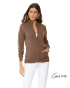 Monticelli Cashmere Pure Cashmere Zip Cardigan In Brown
