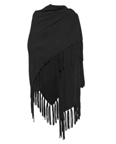 Monticelli Cashmere Pure Cashmere Fringe Wrap In Black