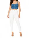 Montrez Corset Top In Blue Denim In Blue