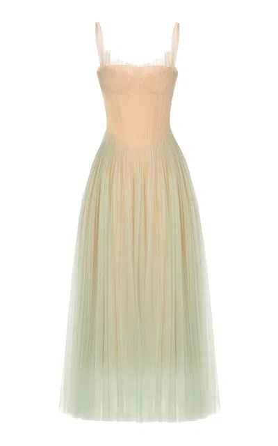 Montsand Corset Tulle Maxi Dress In Multi
