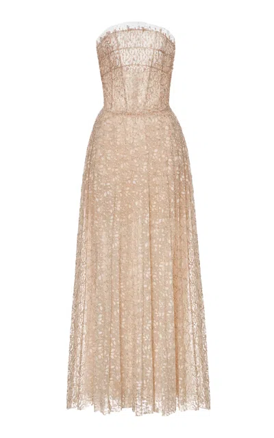 Montsand Crystal Beaded Maxi Dress In Neutral