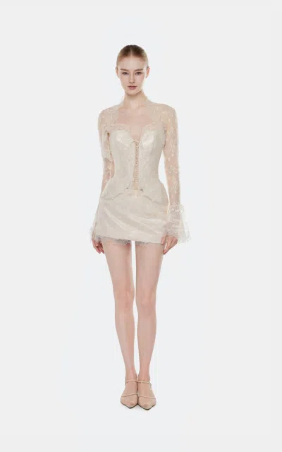 Montsand Detachable Sleeve Corset Top In White