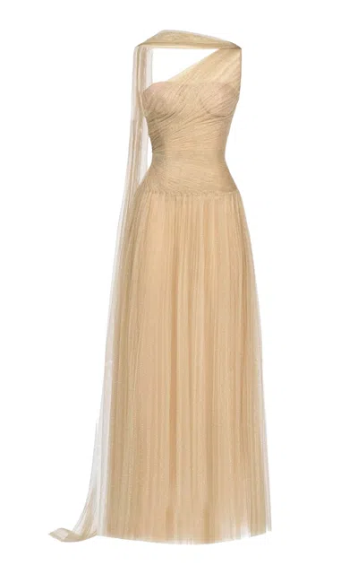 Montsand Draped Maxi Dress In Gold