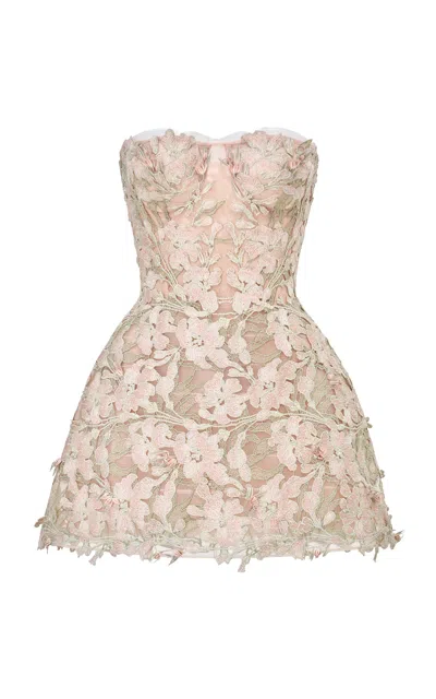 Montsand Floral Lace Mini Dress In Neutral