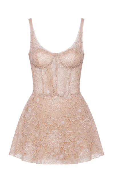 Montsand Flower Lace Mini Dress In Pink