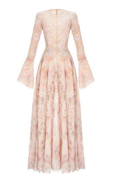 Montsand Lace Appliqué Maxi Dress In Multi