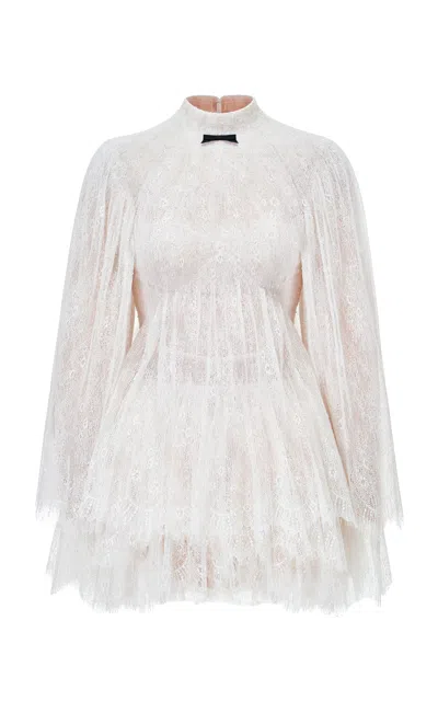 Montsand Lace Overlay Mini Dress In White