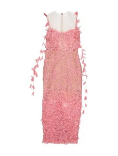 Pre-owned Montsand Lace Pattern Mini Dress In Pink