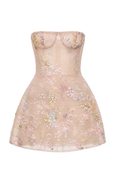 Montsand Mini Flower Embellished Dress In Pink