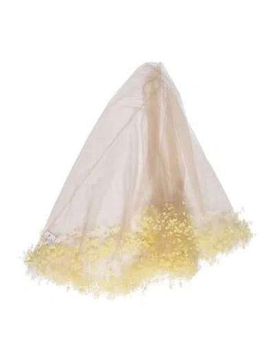 Pre-owned Montsand Polyester Veil In Neutrals/yellow