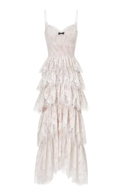 Montsand Ruffle Lace Cotton-blend Maxi Dress In Multi