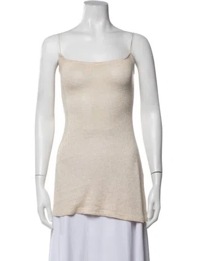Pre-owned Montsand Scoop Neck Sleeveless Top In Neutrals