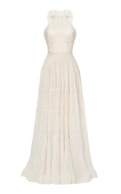 Montsand Tiered Halter Maxi Dress In Neutral