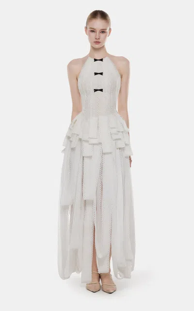 Montsand Weaving Halter Cotton Top In White