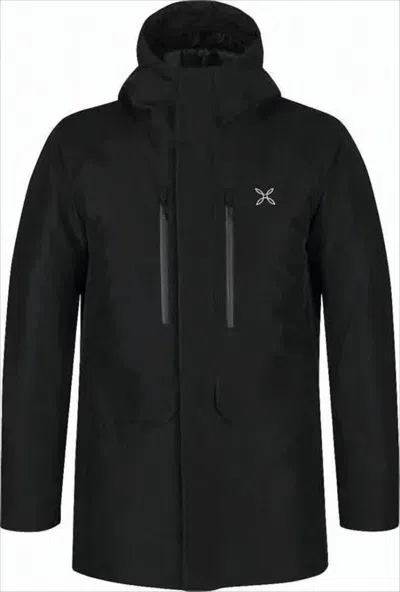 Montura Boxy Fit Black  Jacket With Hood And Zippered Pockets