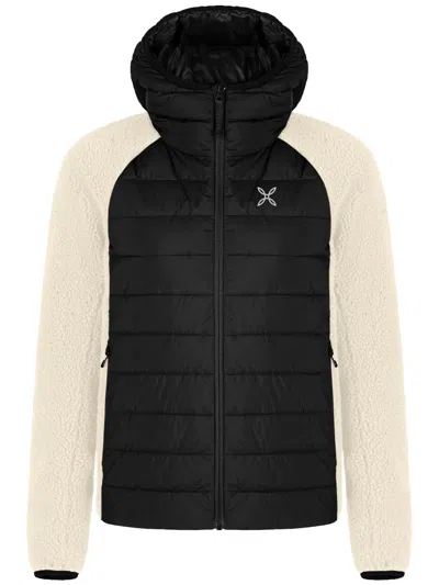 Montura Hybrid Sherpa-fleece Jacket With Quilted Front And High Collar In Black
