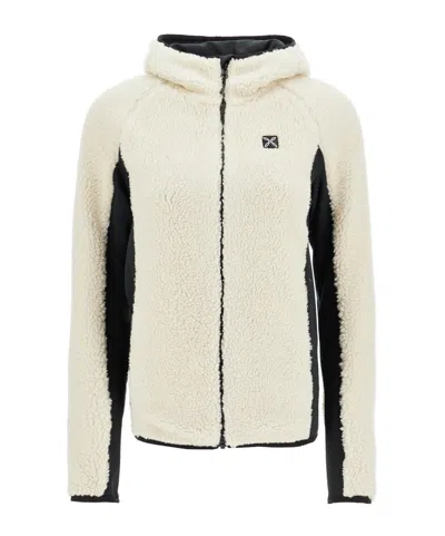 Montura Plush Sherpa Fleece Jacket With Sporty Black Accents In Neutral
