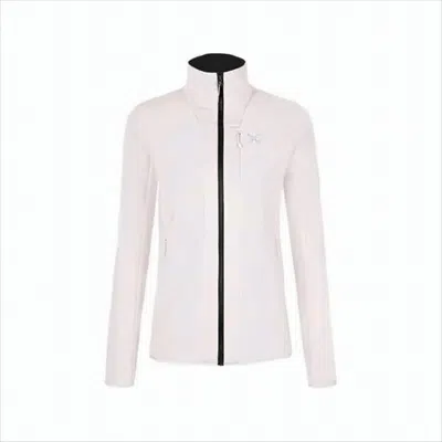 Montura Minimalistic White Jacket With High Collar And Zippered Pockets