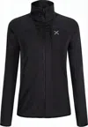 Montura Sleek Fitted Jacket With High Collar And Textured Panels In Black