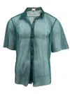 Monzlapur New York Men's Blue Two Tone Mesh Shirt - Turquoise In Blue