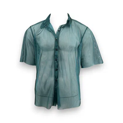 Monzlapur New York Men's Two Tone Mesh Shirt - Turquoise X Blue